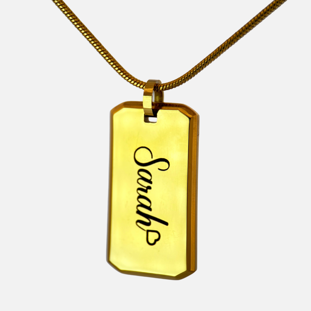 dog tag name necklace