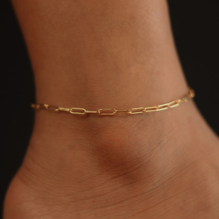 3mm Paperclip Anklet
