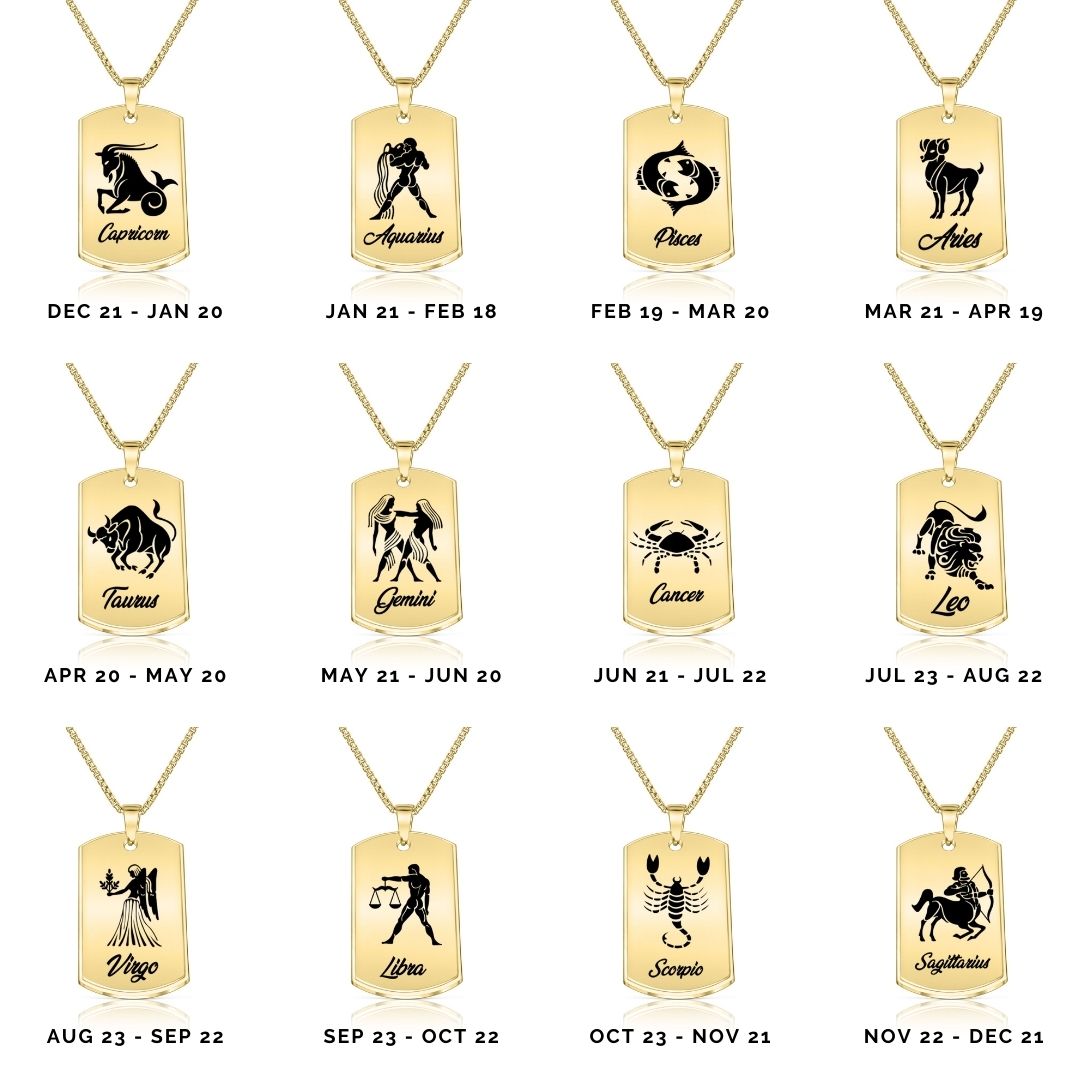 Zodiac Military Necklace