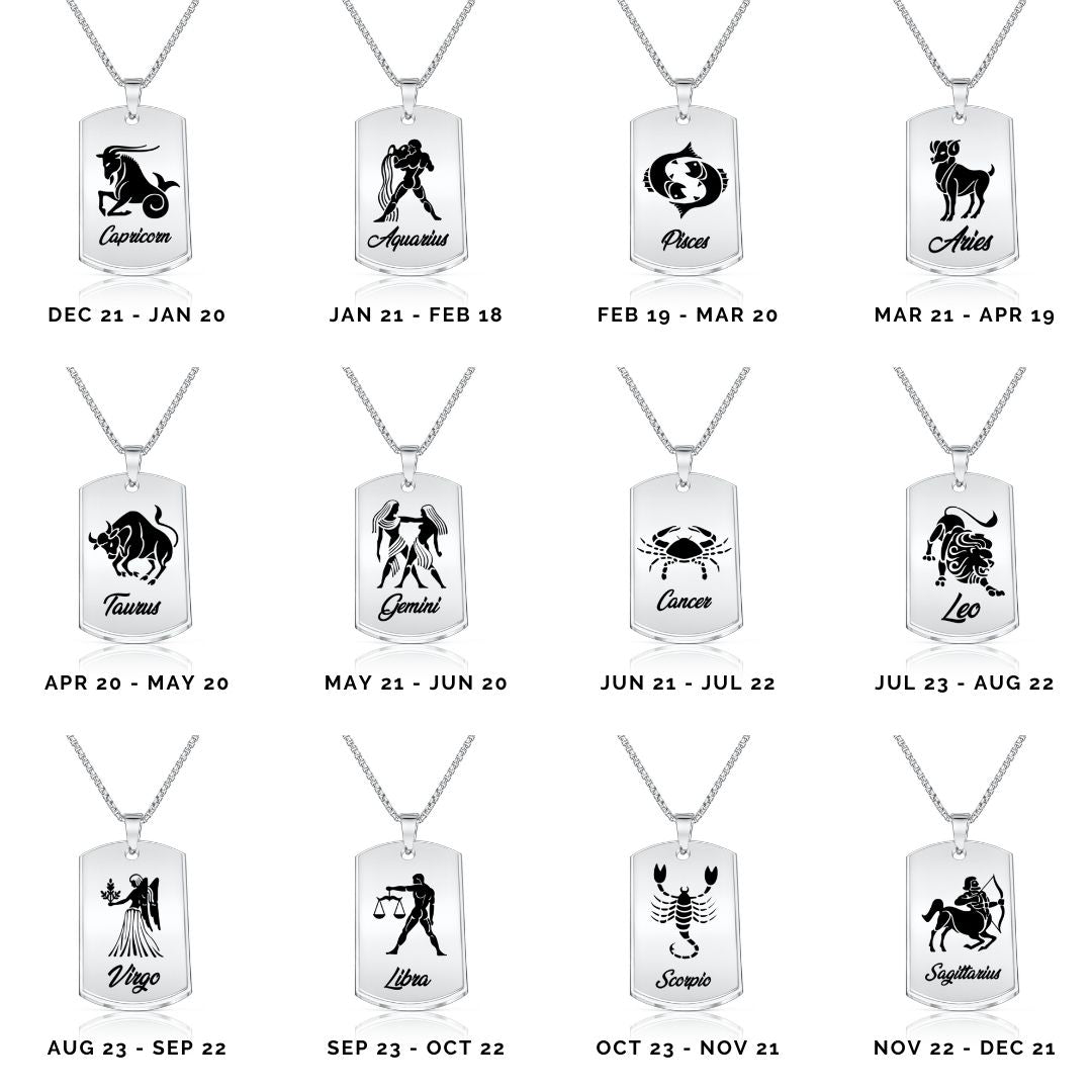 Zodiac Military Necklace