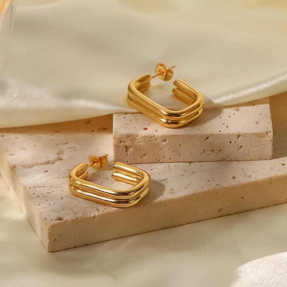 Double U Hoop Earrings