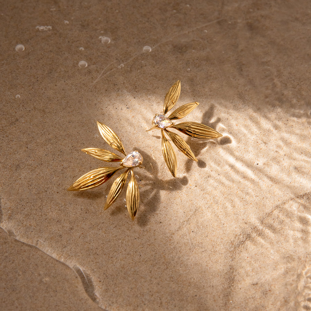 Golden Bloom Stud Earrings