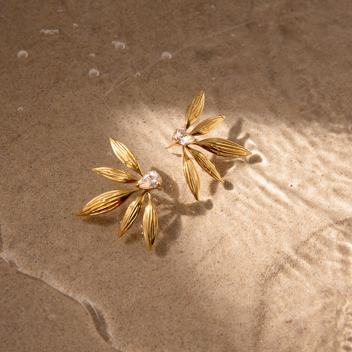 Golden Bloom Stud Earrings