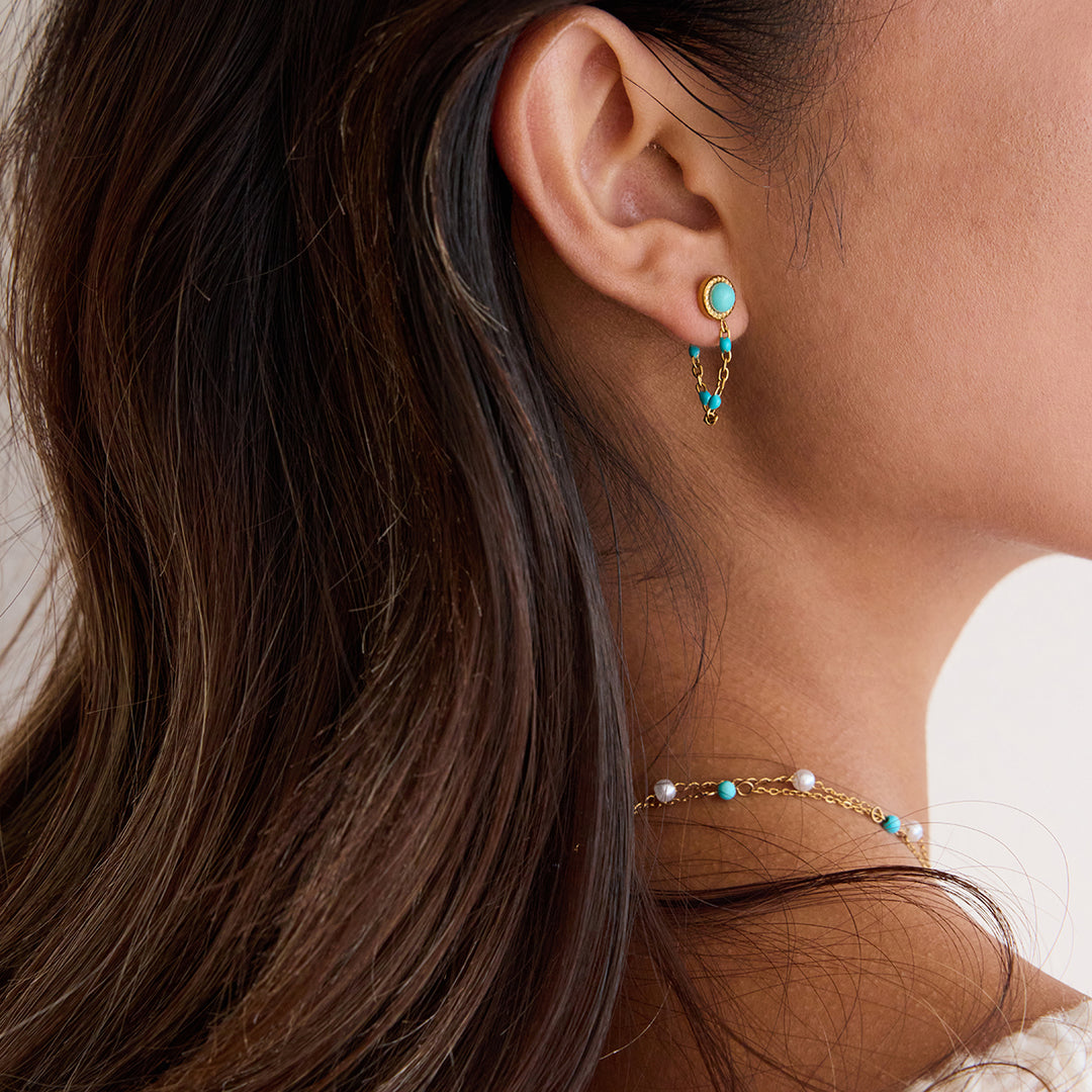 Turquoise Chain Drop Earrings