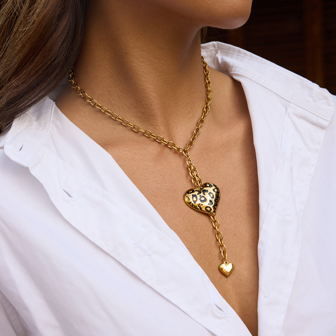 Leopard Heart Necklace