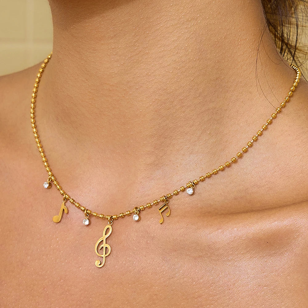 Musical Note Charm Necklace