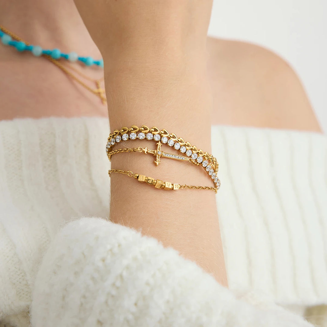 Pearl &amp; Cross Bracelet