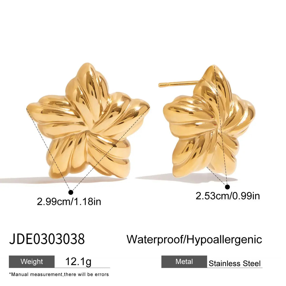 Gold Star Stud Earrings