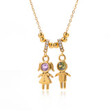Boy & Girl Pendant Necklace
