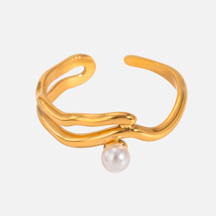 Wave Pearl Ring