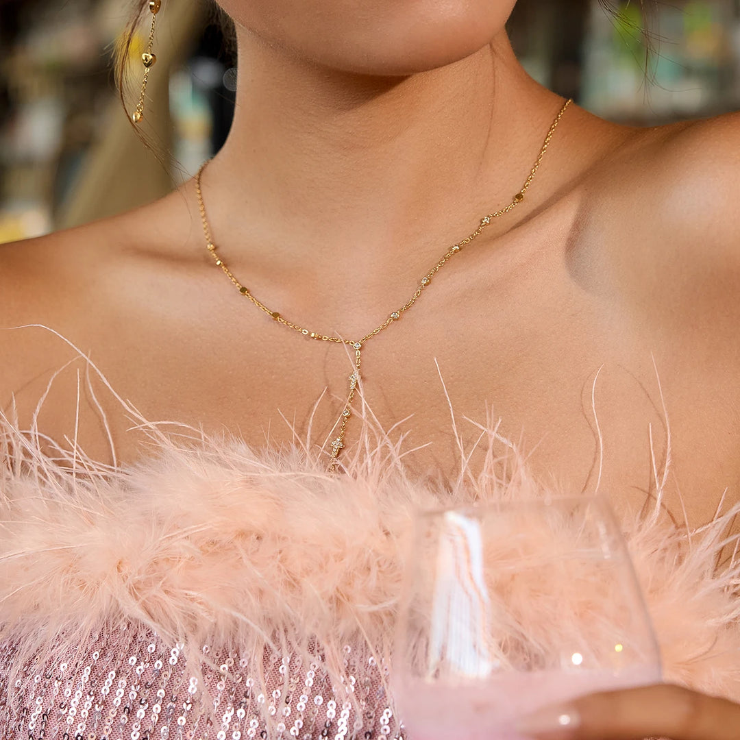 Crystal Cross Y-Necklace