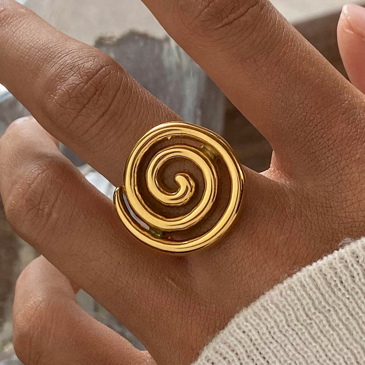 Gold Spiral Statement Ring