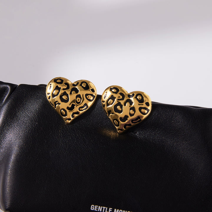 Leopard Heart Earrings