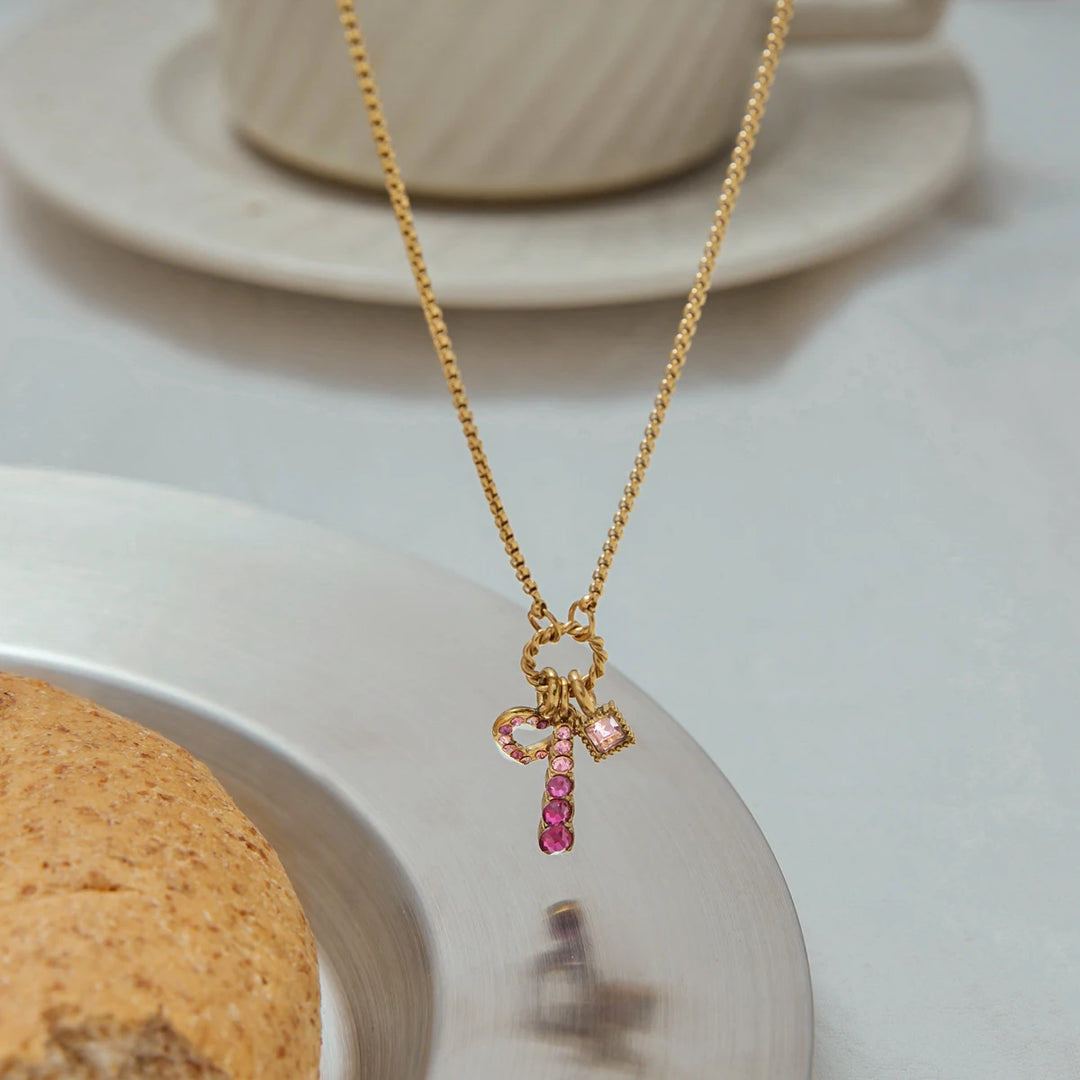 Pink Heart Pendant Necklace