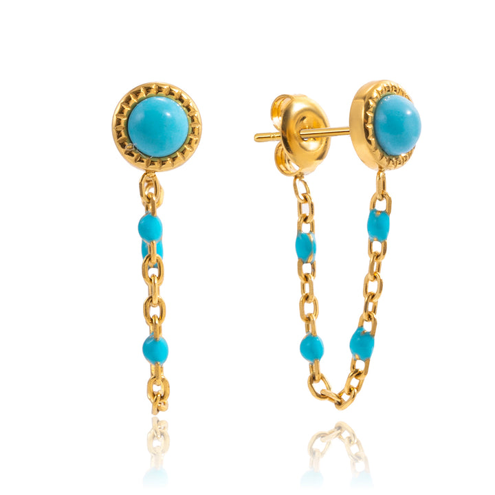 Turquoise Chain Drop Earrings