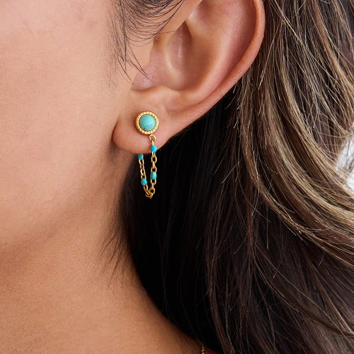 Turquoise Chain Drop Earrings