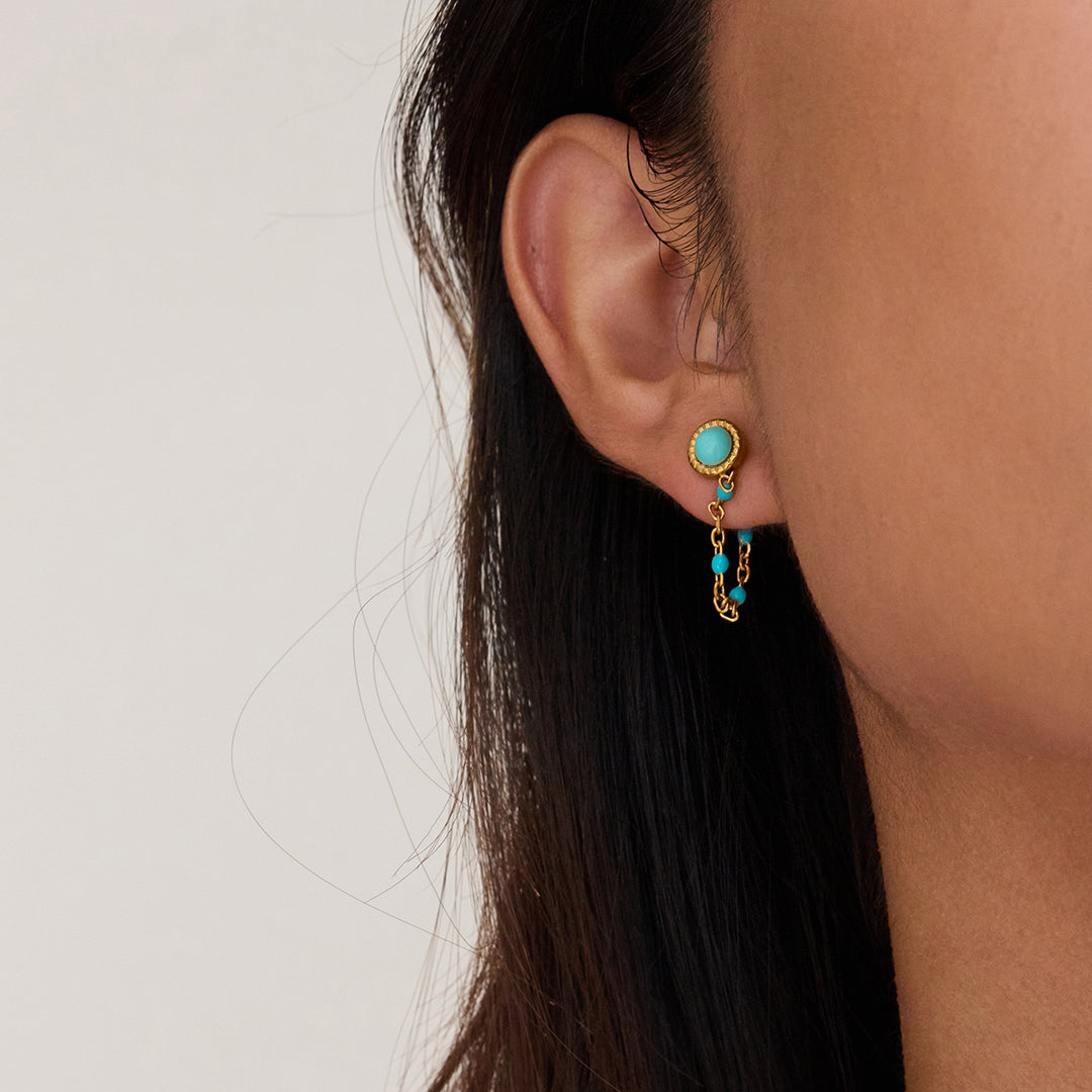 Turquoise Chain Drop Earrings