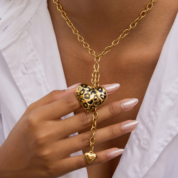 Leopard Heart Necklace