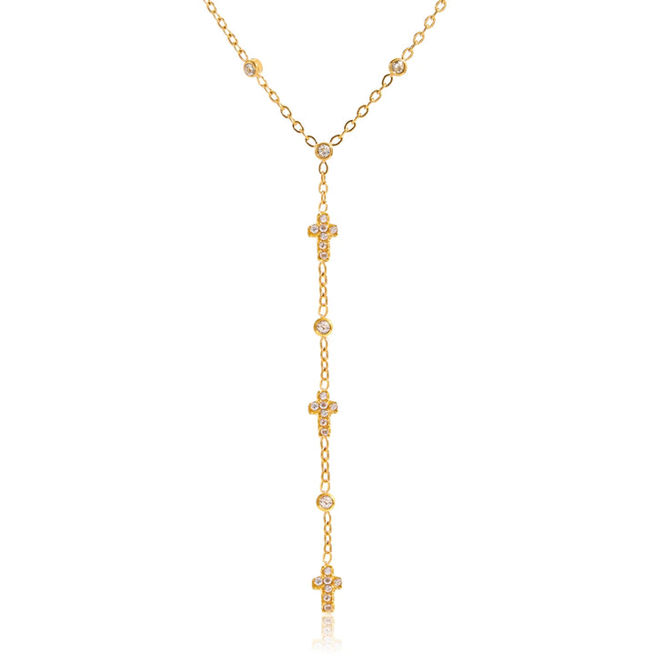 Crystal Cross Y-Necklace