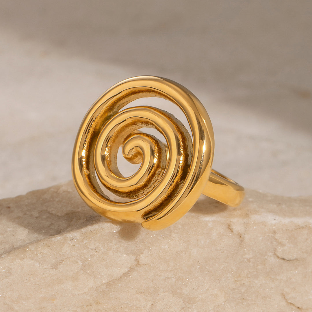 Gold Spiral Statement Ring