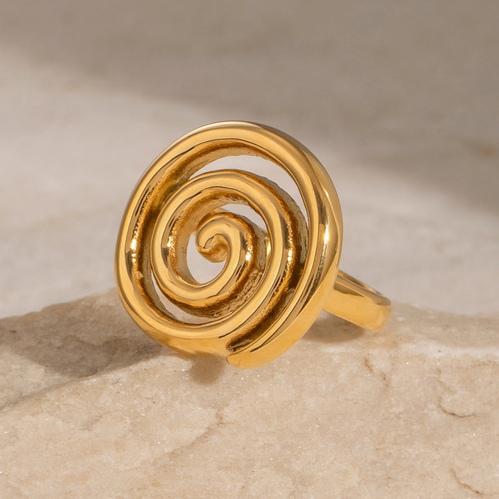 Gold Spiral Statement Ring