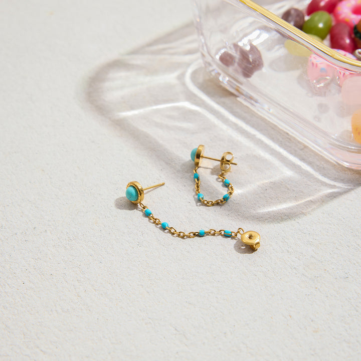 Turquoise Chain Drop Earrings