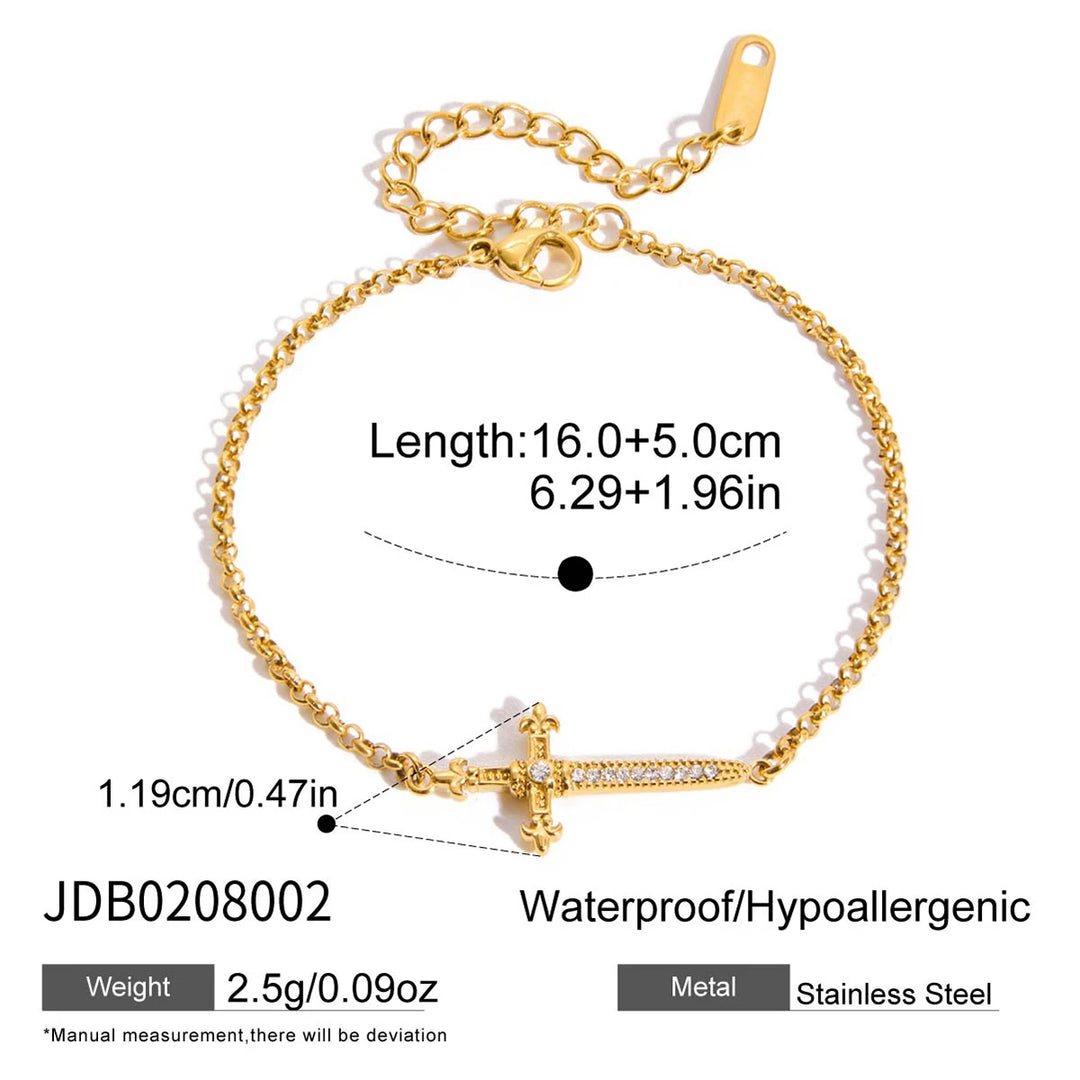Pearl &amp; Cross Bracelet