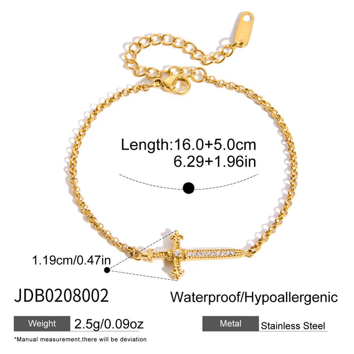 Pearl &amp; Cross Bracelet