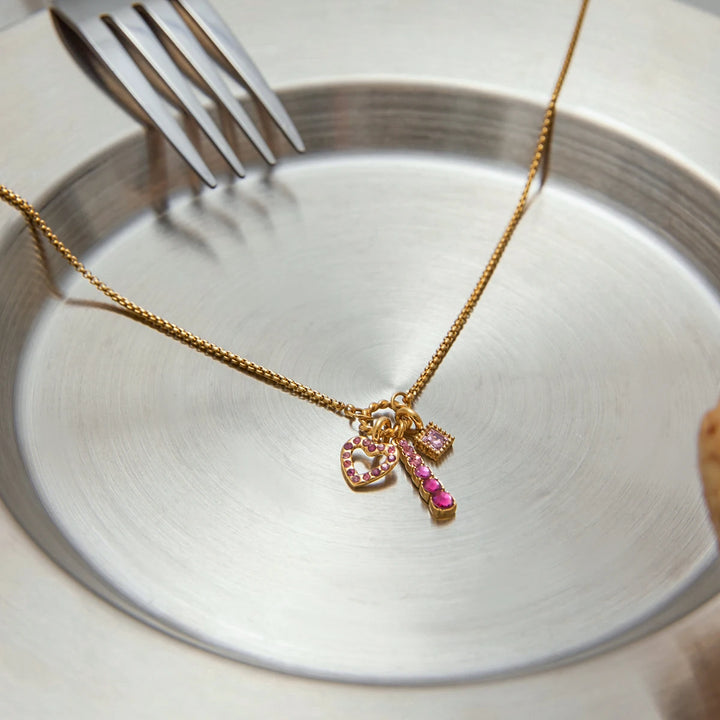 Pink Heart Pendant Necklace