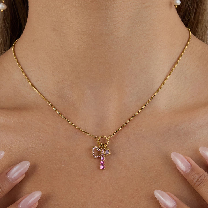 Pink Heart Pendant Necklace