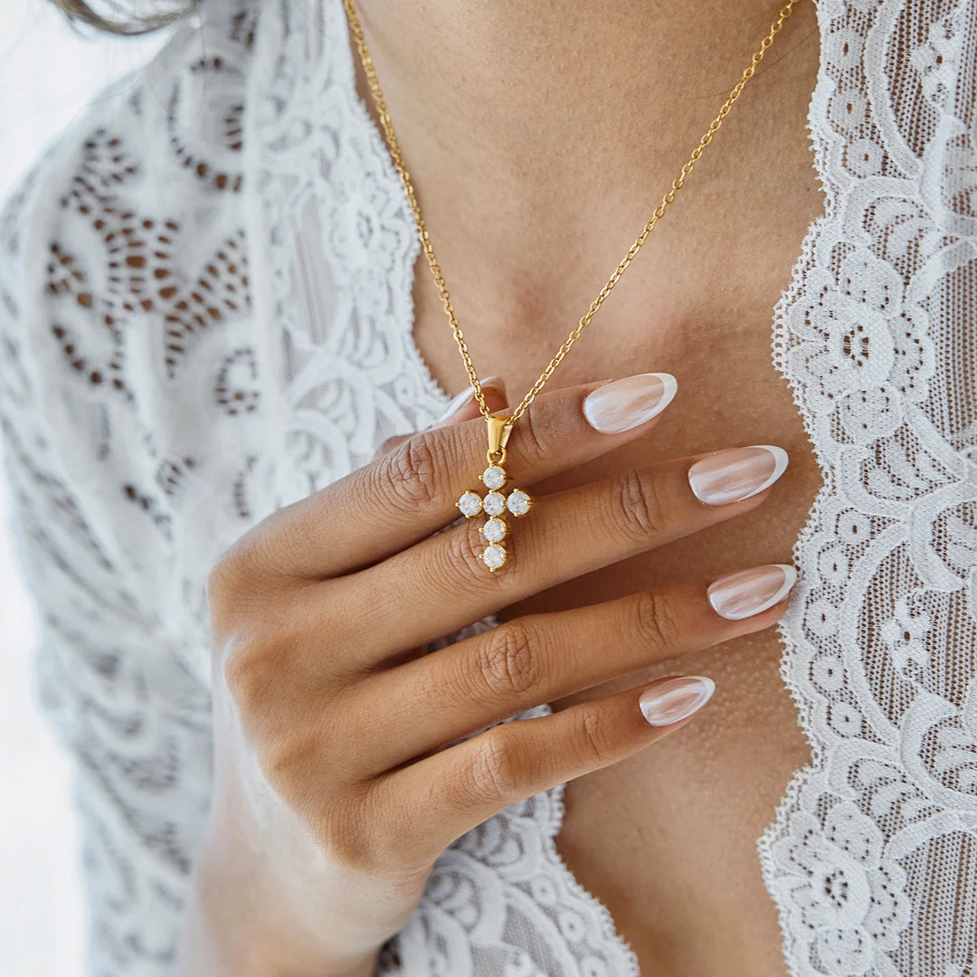 Zircon Cross Necklace
