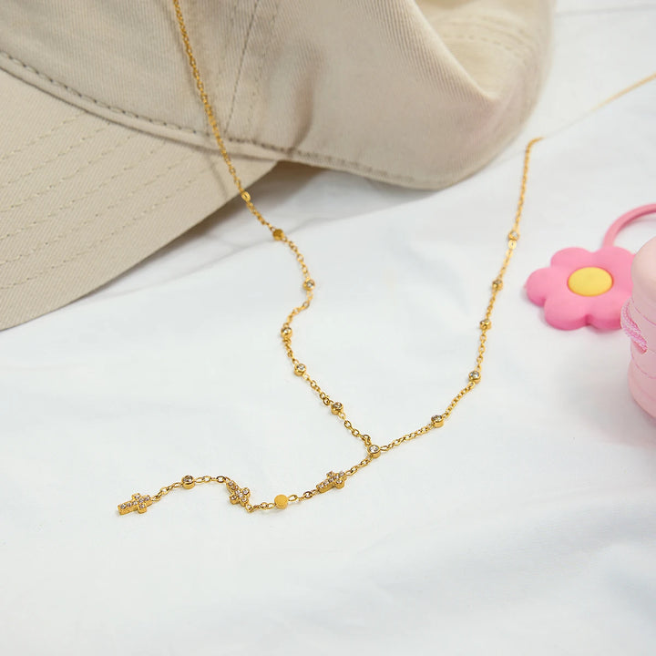 Crystal Cross Y-Necklace