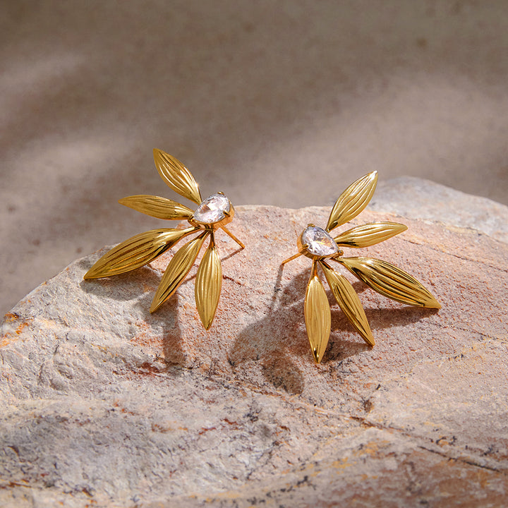 Golden Bloom Stud Earrings
