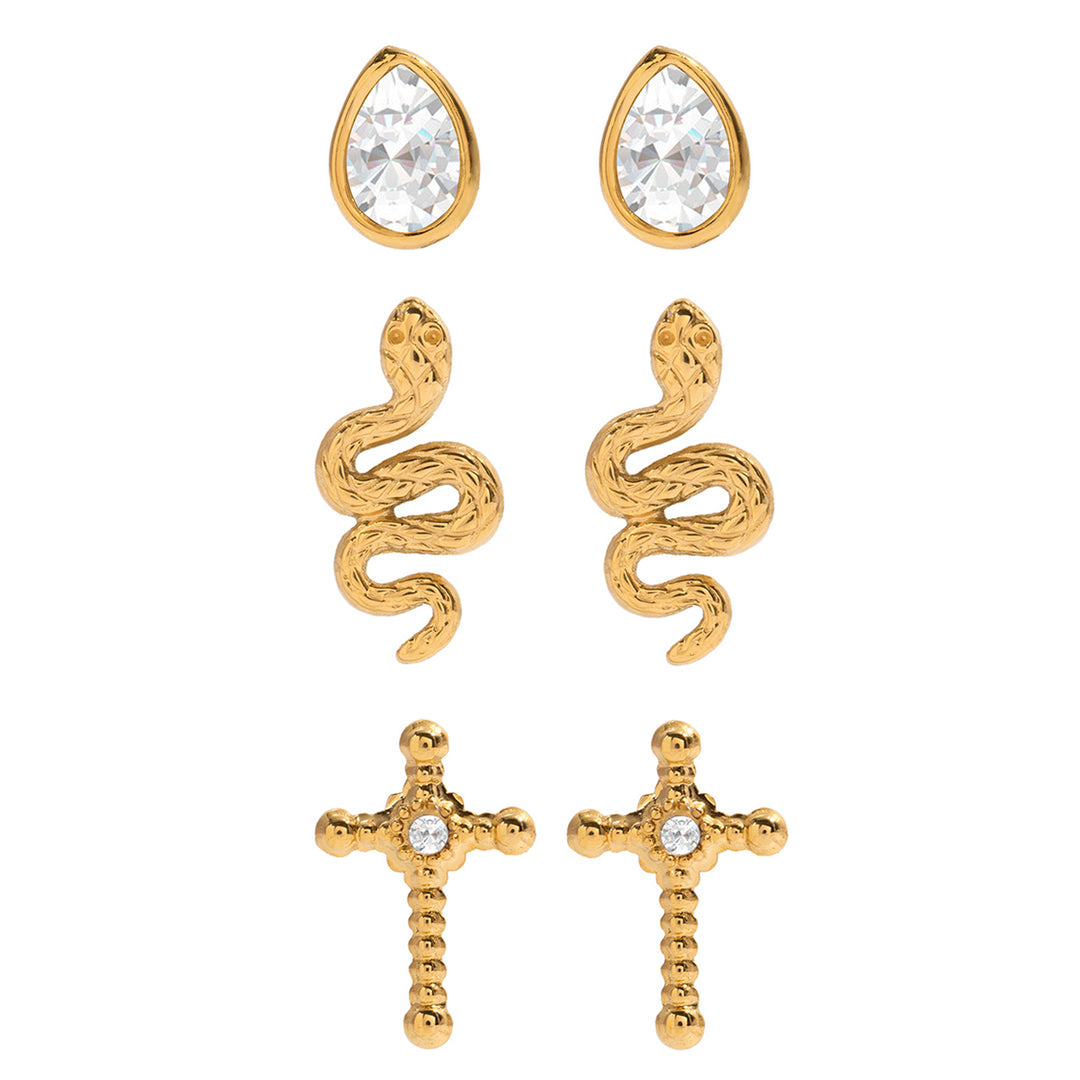 Trinity Stud Set (3 Pairs)
