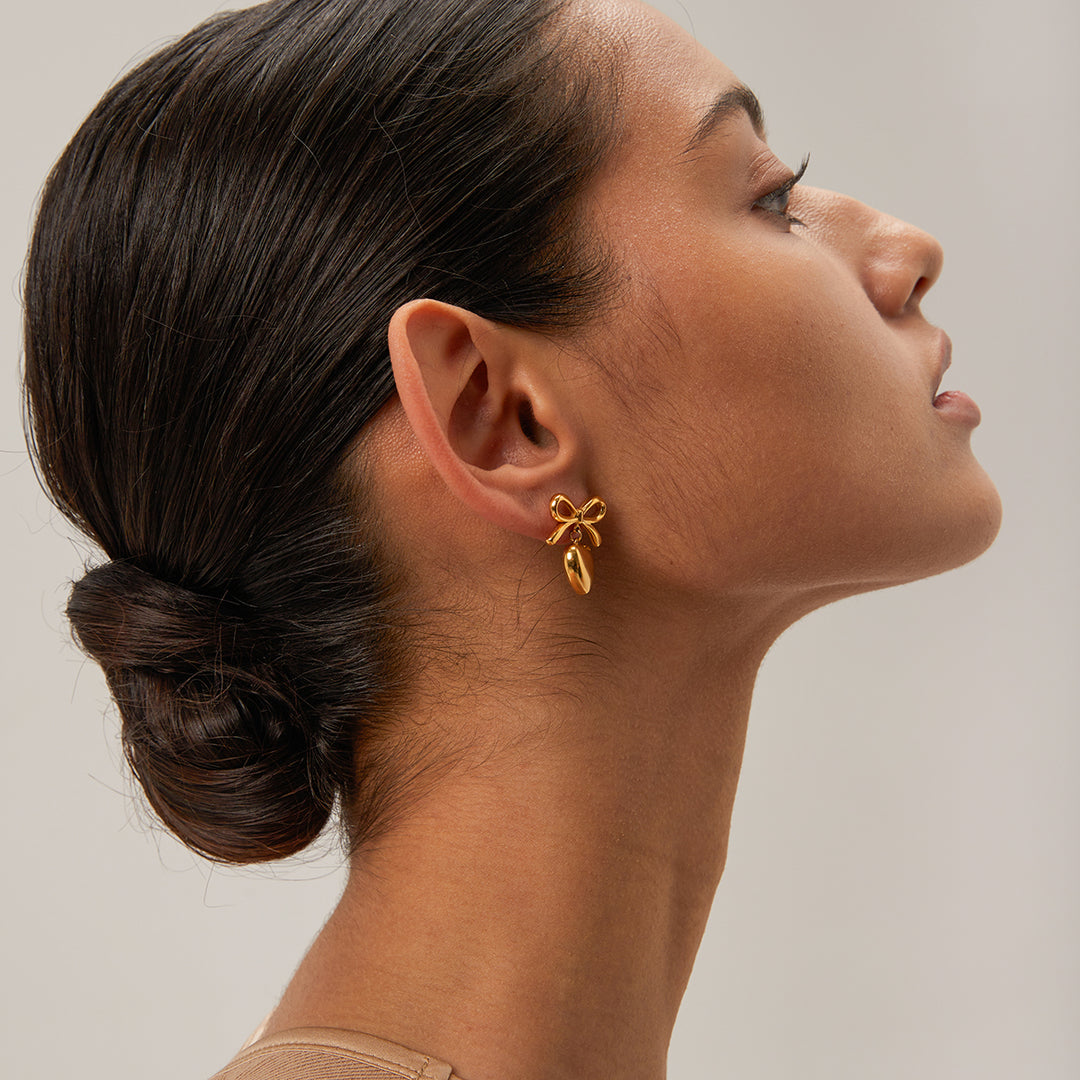 Bow Heart Earrings