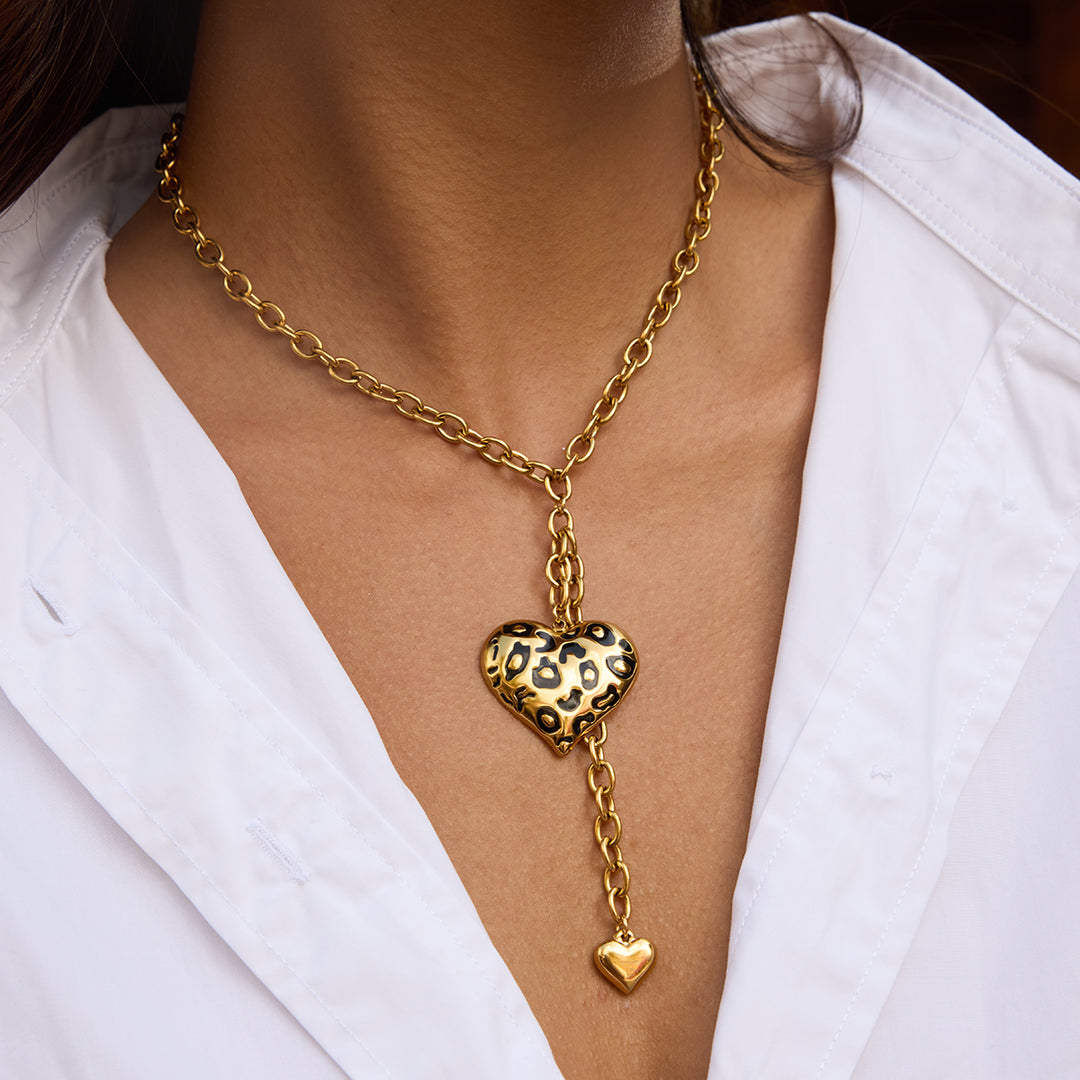 Leopard Heart Necklace