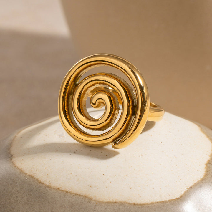 Gold Spiral Statement Ring