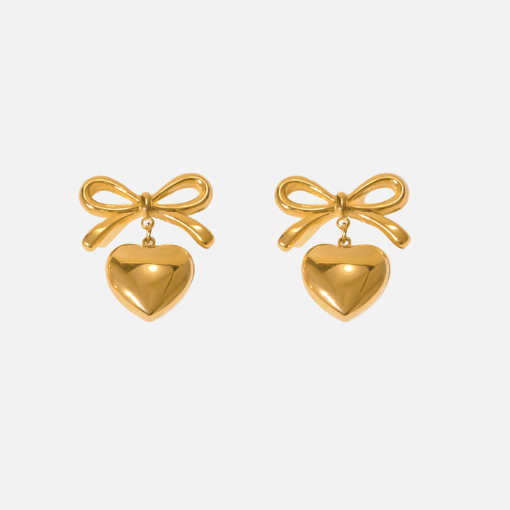 Bow Heart Earrings