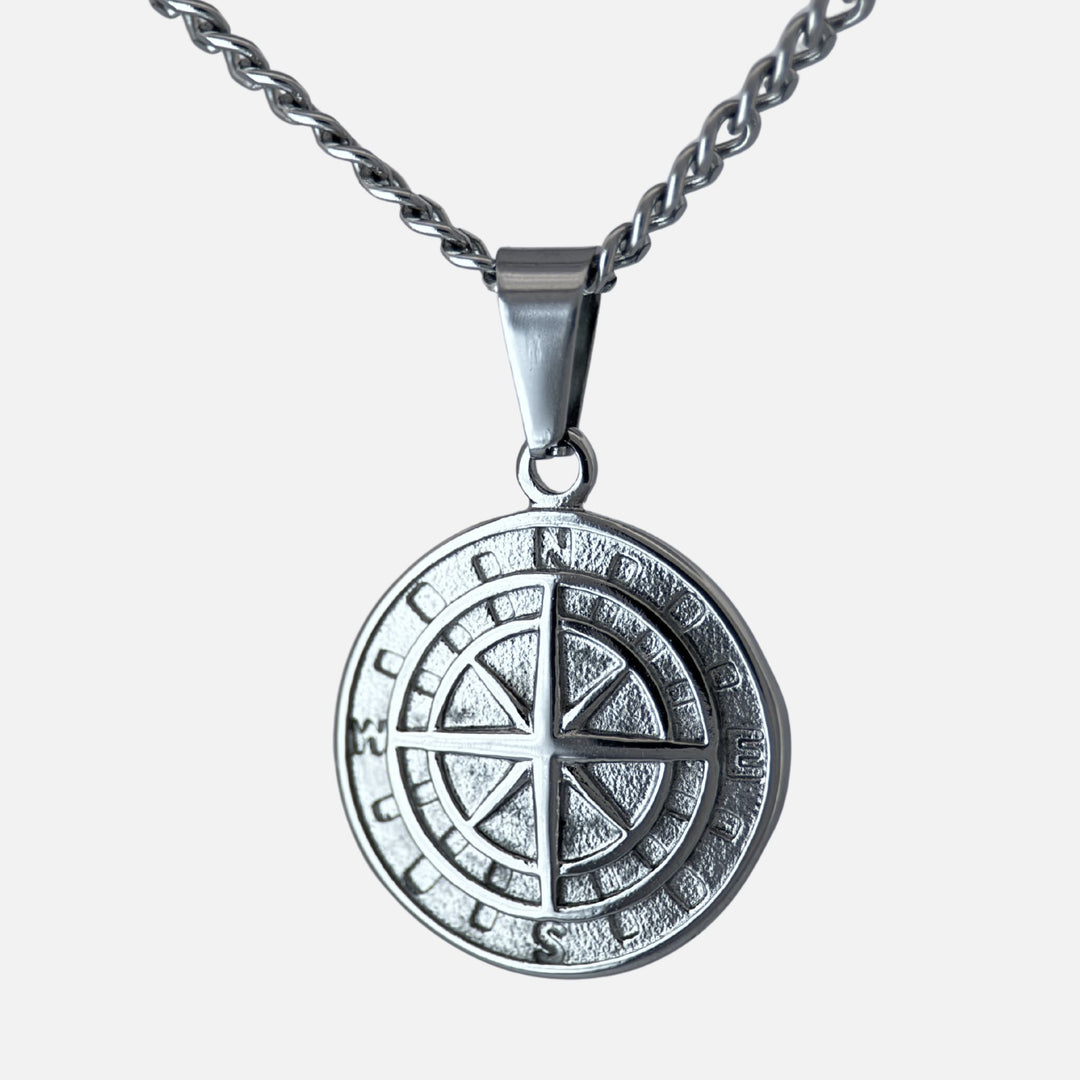 Com Chain Compass Pendant Necklace for Men | Gold, Silver & Black – SimpleXpressTT