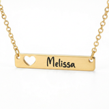 Heart Cutout Bar Personalized Necklace