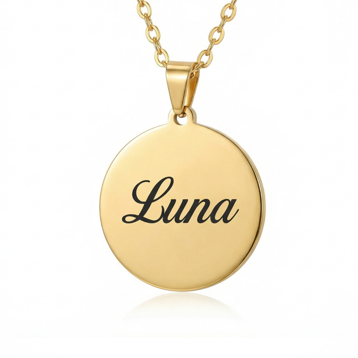 Round Disc Personalized Necklace