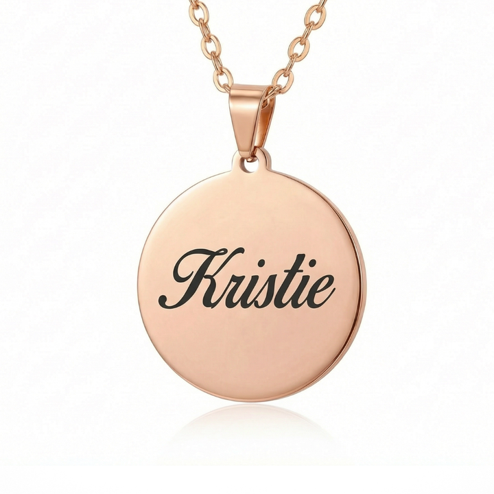 Round Disc Personalized Necklace