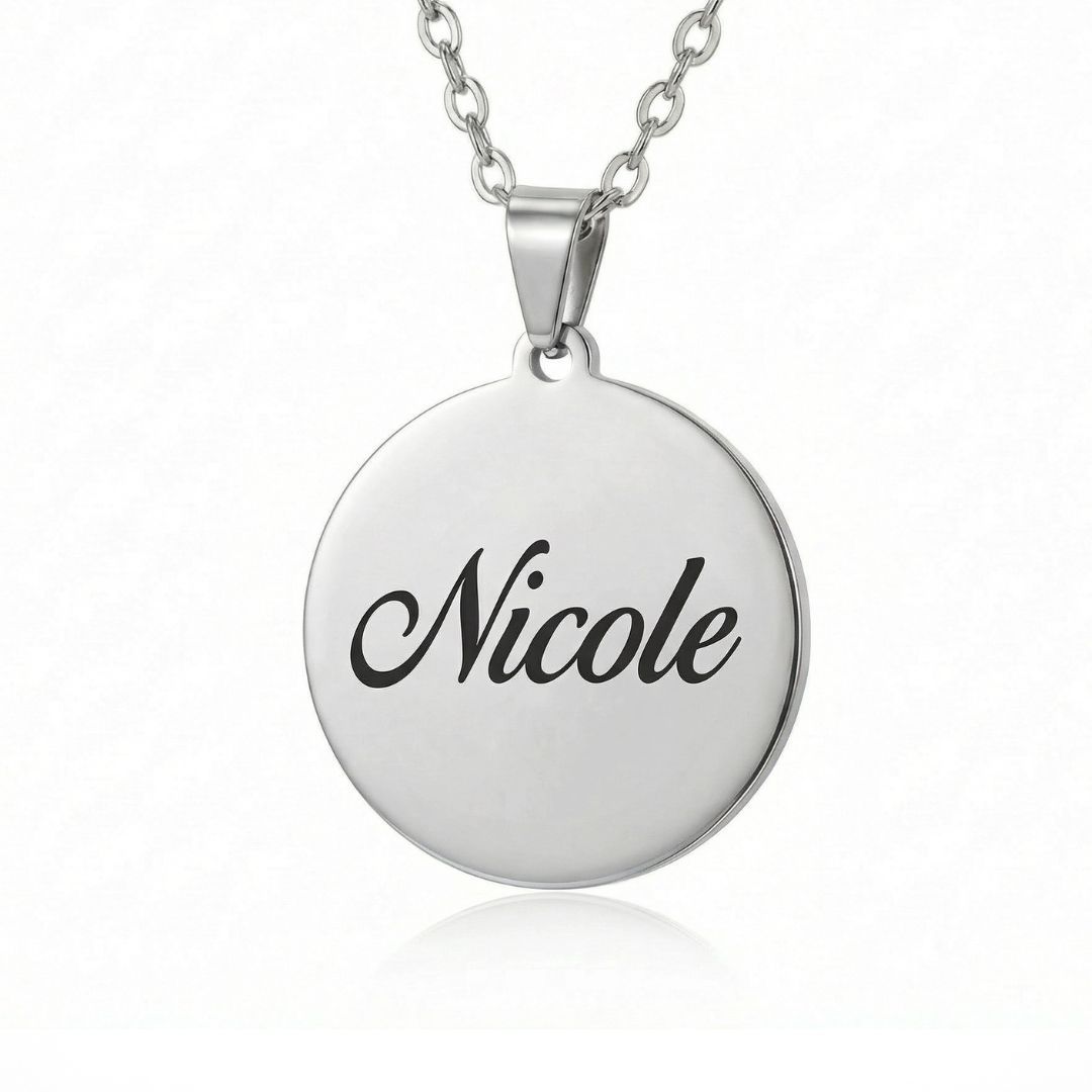 Round Disc Personalized Necklace
