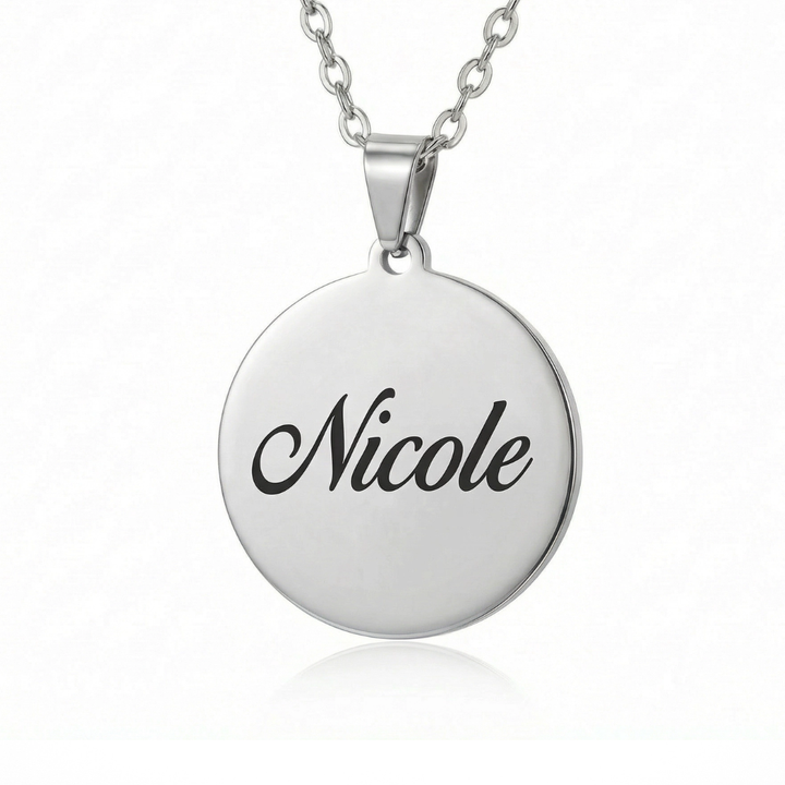 Round Disc Personalized Necklace