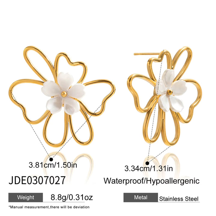 Sculpted Flower Statement Earrings