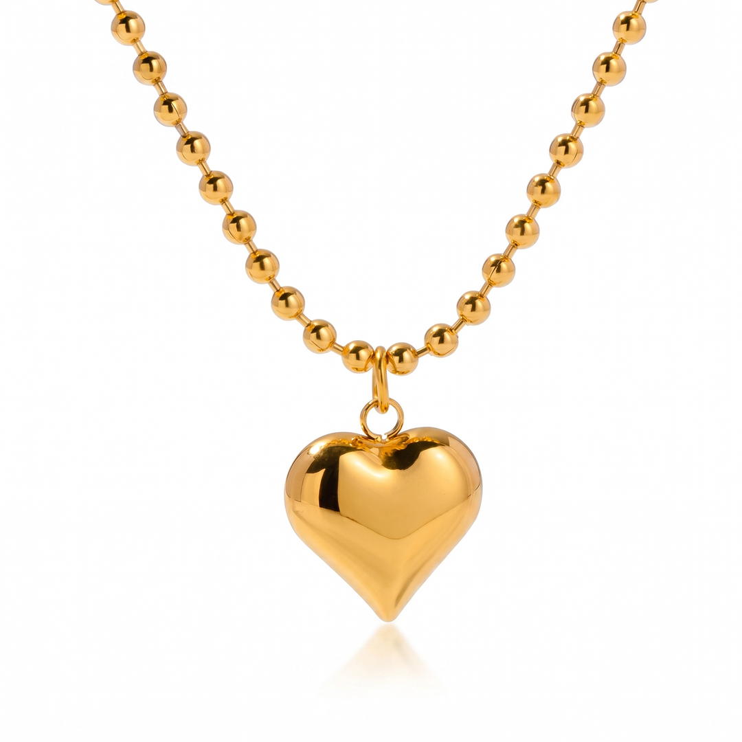 Bold Heart Bead Necklace