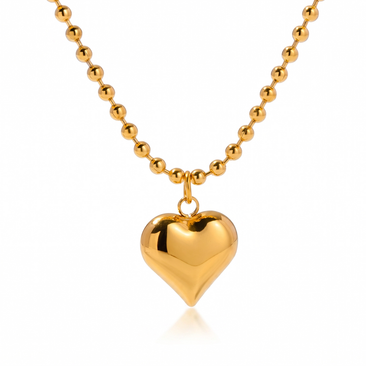 Bold Heart Bead Necklace