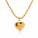 Bold Heart Bead Necklace