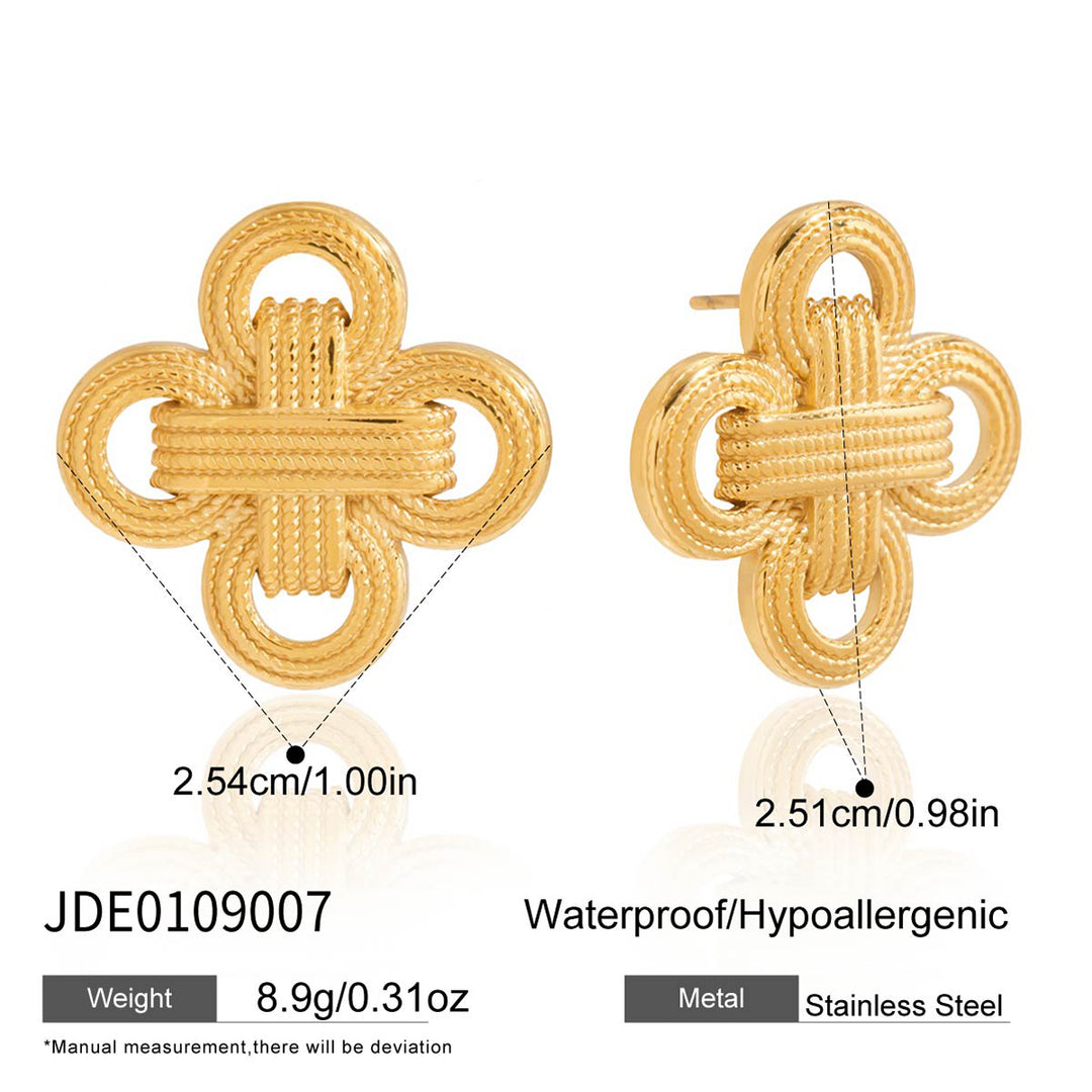 Retro Clover Stud Earrings