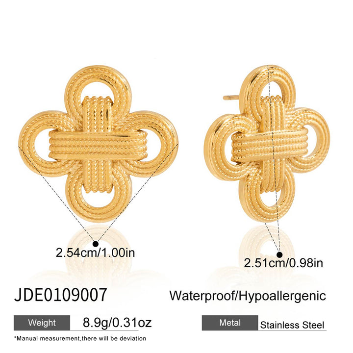 Retro Clover Stud Earrings